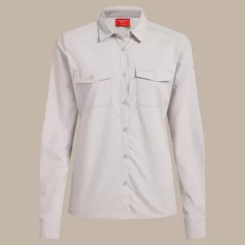 Craghoppers NosiLife Loukkos camisa de manga comprida para mulher cor de ostra tamanho S