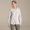Craghoppers NosiLife Loukkos camisa de manga comprida para mulher cor de ostra tamanho S