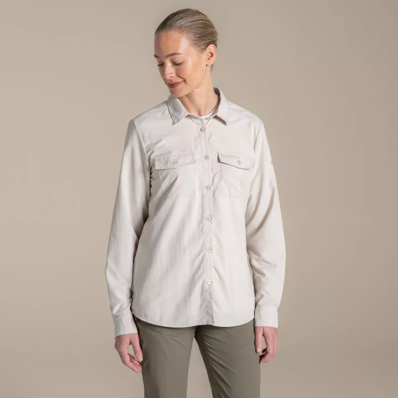 Craghoppers NosiLife Loukkos camisa de manga comprida para mulher cor de ostra tamanho S