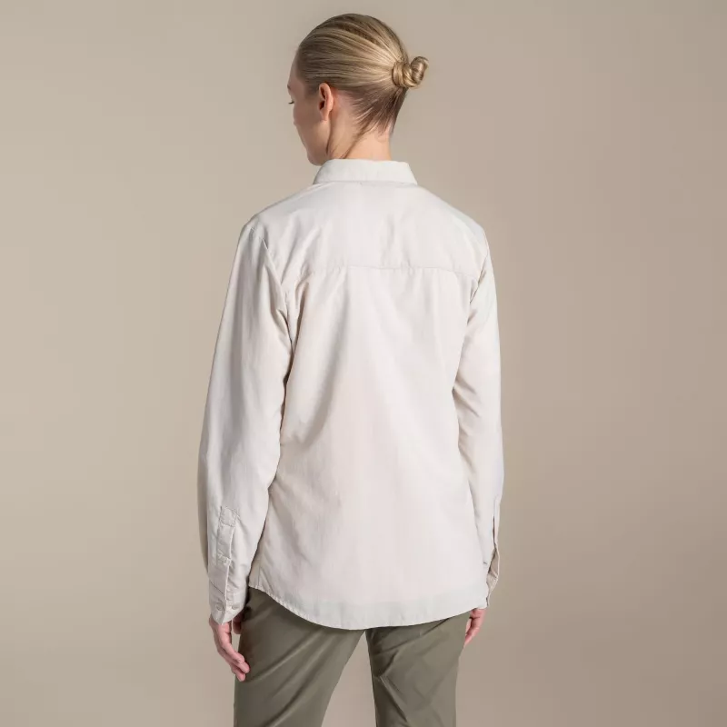 Craghoppers NosiLife Loukkos camisa de manga comprida para mulher cor de ostra tamanho S