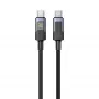 Cabo UNITEK USB-C para USB-C com indicador LED de potência 60W PD 480Mbps 1m entrançado preto