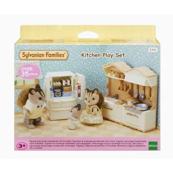 Sylvanian Families cozinha da casa de campo com frigorífico - conjunto de mobiliário para casa de bonecas