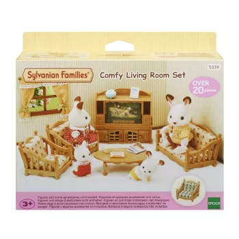 EPOCH Sylvanian Families sala de estar da casa de campo - conjunto de mobiliário de sala de estar para casa de bonecas