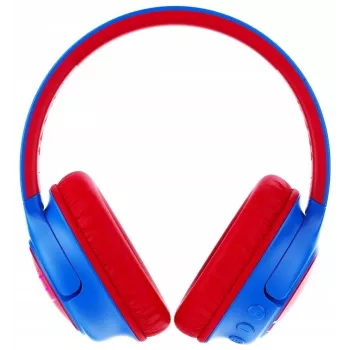 PowerLocus Bobo Kids auscultadores sem fios, LED, AUX, azul/vermelho