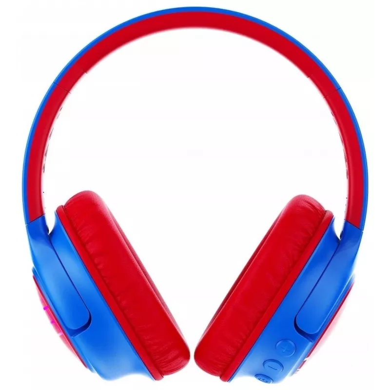 PowerLocus Bobo Kids auscultadores sem fios, LED, AUX, azul/vermelho