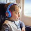 PowerLocus Bobo Kids auscultadores sem fios, LED, AUX, azul/vermelho