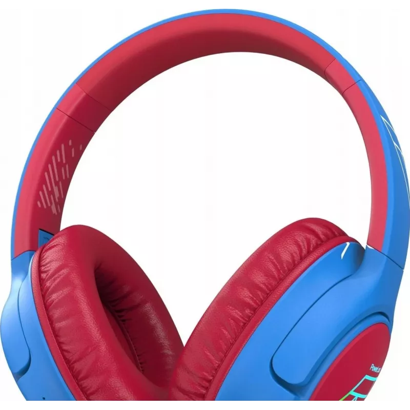 PowerLocus Bobo Kids auscultadores sem fios, LED, AUX, azul/vermelho