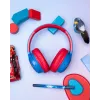 PowerLocus Bobo Kids auscultadores sem fios, LED, AUX, azul/vermelho