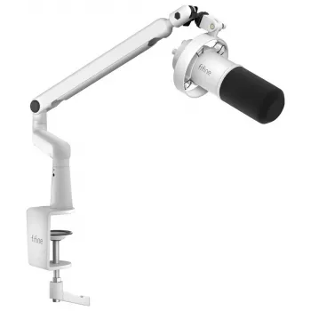 Microfone dinâmico FIFINE T688W com braço articulado, USB/XLR, branco