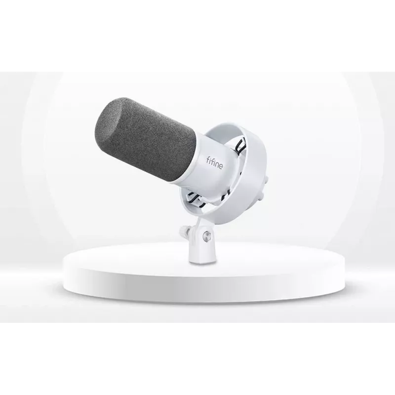 Microfone dinâmico FIFINE T688W com braço articulado, USB/XLR, branco