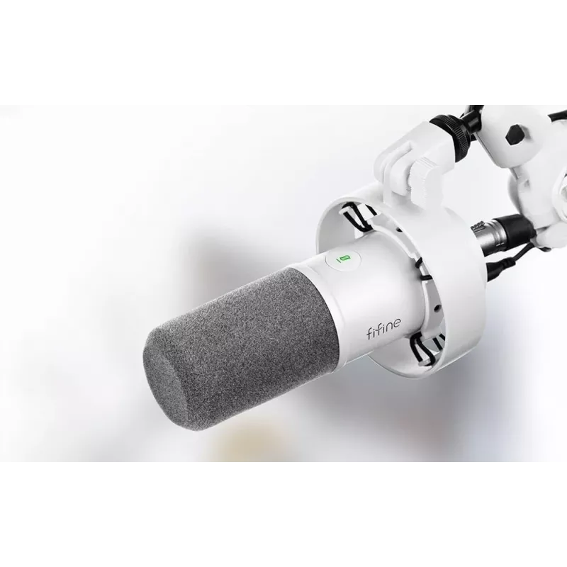 Microfone dinâmico FIFINE T688W com braço articulado, USB/XLR, branco