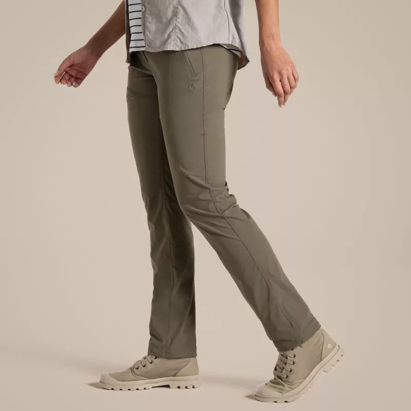 Calças de caminhada Craghoppers NosiLife Pro Trouser III mulher - Wild Olive, tamanho L