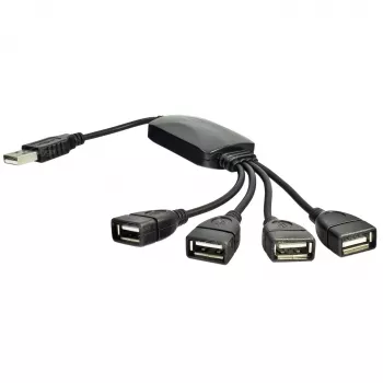 Hub USB 2.0 de 4 portas AKYGA AK-AD-13, preto