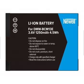 Bateria de substituição Newell para Panasonic DMW-BCM13E (Li-ion, 3,6V, 1250mAh, 4,5Wh)