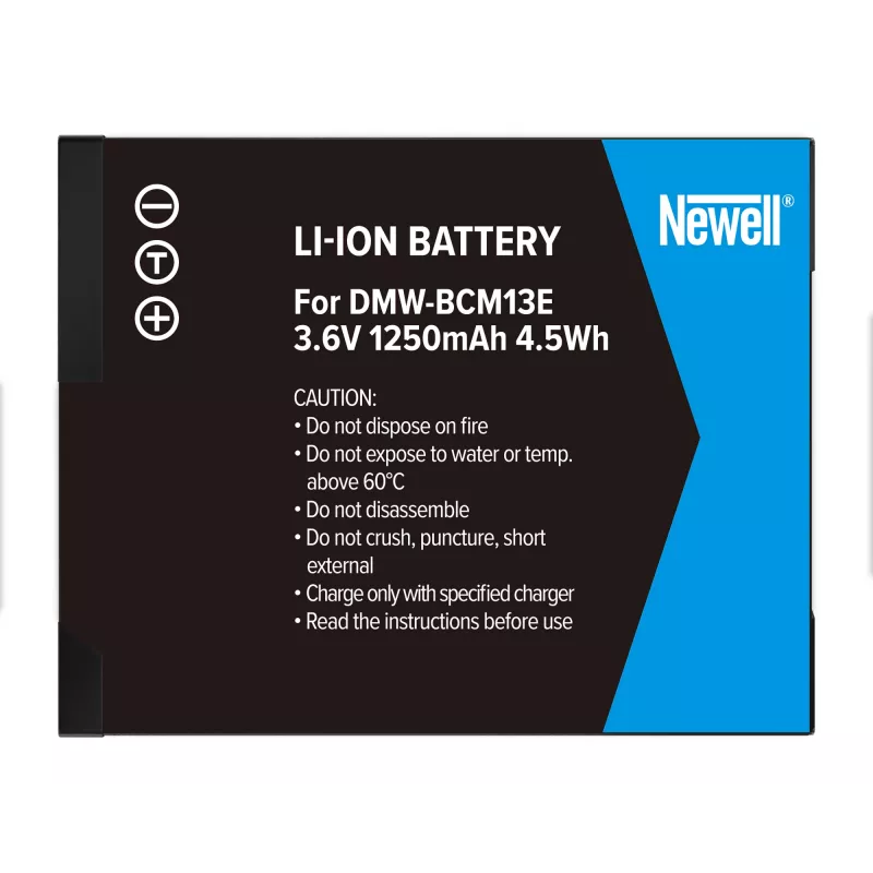 Bateria de substituição Newell para Panasonic DMW-BCM13E (Li-ion, 3,6V, 1250mAh, 4,5Wh)