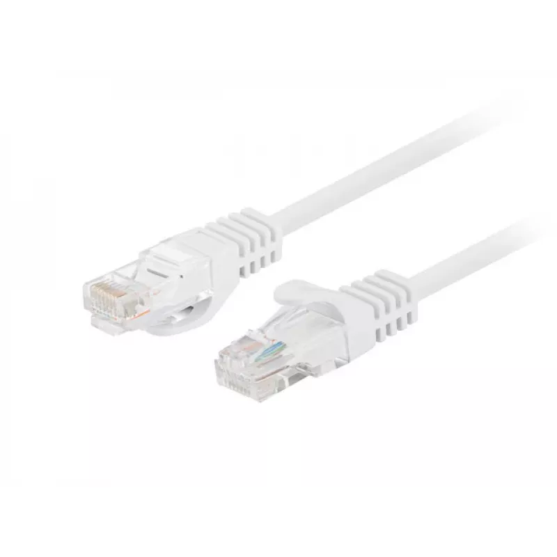 Pack de 10 cabos de rede Cat.5e UTP Lanberg PCU5-20CC-0100-W, 1m, branco, Fluke Passed
