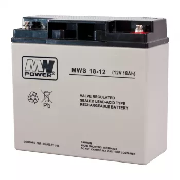 Bateria UPS MPL POWER ELEKTRO MPL MW POWER MWS 18-12 chumbo-ácido VRLA AGM sem manutenção 12 V 18 Ah preto, cinzento