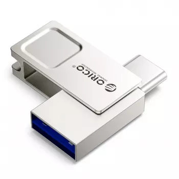Pen drive ORICO U301 256GB USB-A USB-C 3.2 Gen 1 dupla prateada