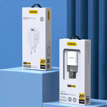 Carregador de parede DUDAO A13Pro EU GaN 33W PPS USB-C/USB - branco