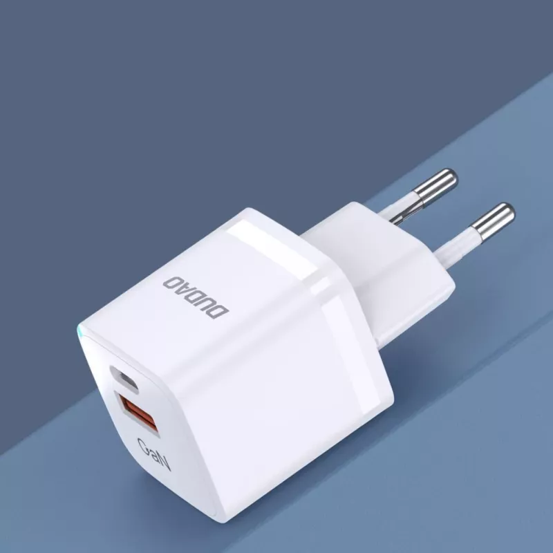 Carregador de parede DUDAO A13Pro EU GaN 33W PPS USB-C/USB - branco