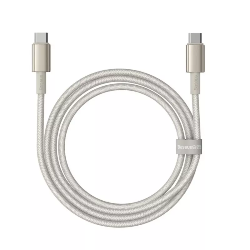 Cabo Baseus Tungsten Gold USB-C para USB-C 100W 1m dourado