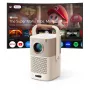 Projetor portátil Yaber T2 Plus GTV 1080p 450 ANSI Google TV JBL Dolby Audio com bateria - bege