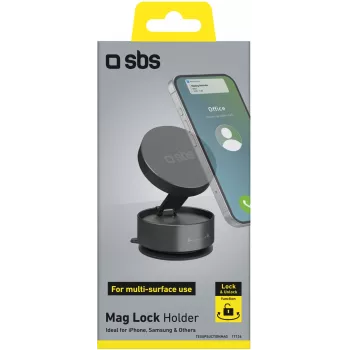 SBS TESUPSUCTIONMAG Suporte de mesa magnético com ventosa para smartphones, preto