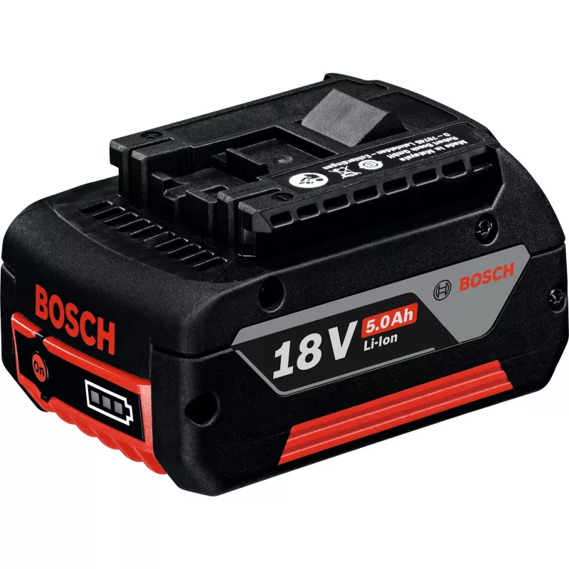 Bosch Professional 18V 5,0 Ah Bateria de iões de lítio, Slide-In (preto/vermelho)