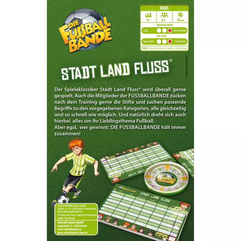 SCHMIDT SPIELE DIE FUSSBALLBANDE: Cidade, País, Rio – Bloco de jogo de palavras de futebol