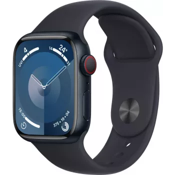 Apple Watch 9 GPS + Cellular 41mm, meia-noite, Sport Band M/L (MRHT3ET/A)