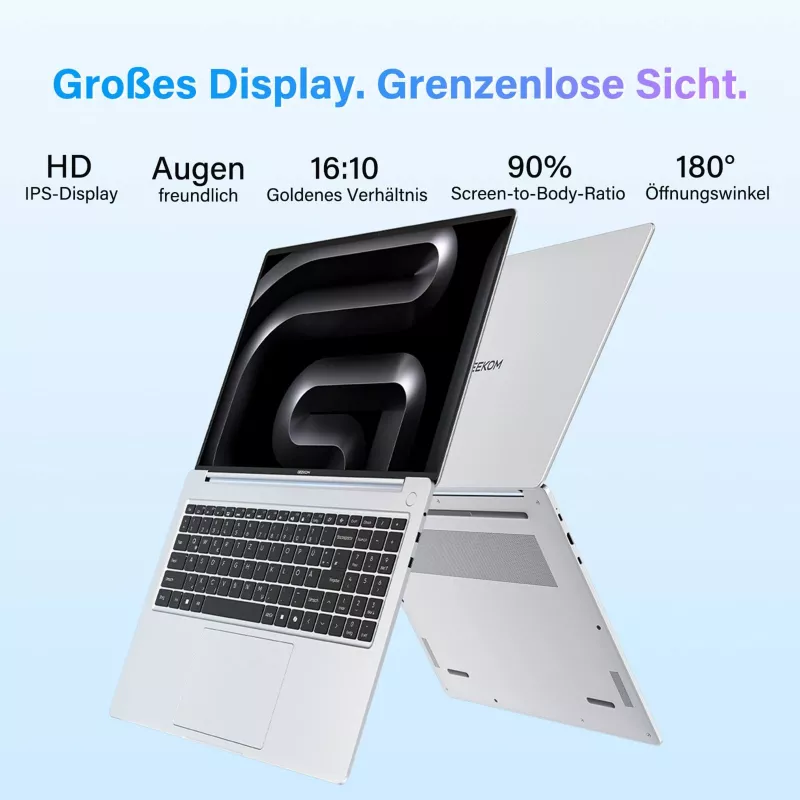 Portátil GEEKOM GeekBook M16 16 polegadas Intel Core Ultra 9 185H 16GB RAM 512GB SSD Windows 11 Pro prateado