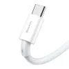 Cabo Baseus Superior Series USB-A para USB-C, carregamento rápido 66W, 2m, branco