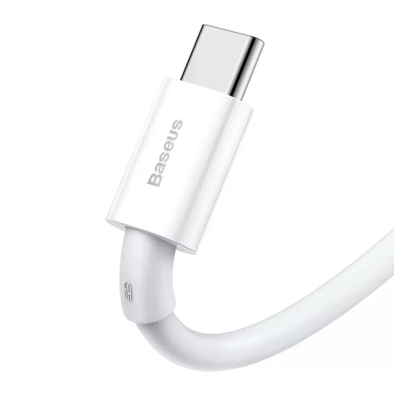 Cabo Baseus Superior Series USB-A para USB-C, carregamento rápido 66W, 2m, branco