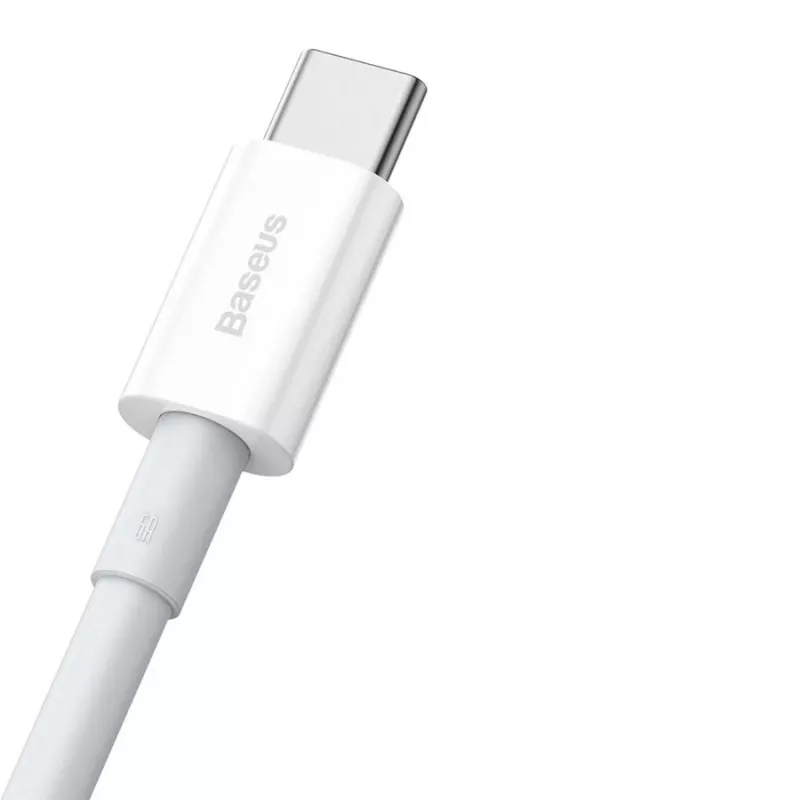 Cabo Baseus Superior Series USB-A para USB-C, carregamento rápido 66W, 2m, branco