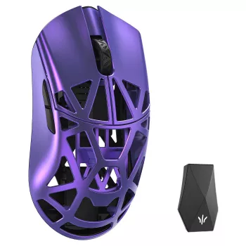 Rato gaming WLMOUSE Beast X Max Solid Sides, interruptores óticos Omron - roxo