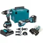 Makita DLX2592JX1 18V LXT Kit combinado sem escovas de 2 peças com martelo perfurador, chave de impacto, 2x baterias de 5,0Ah, carregador rápido e mala Makpac