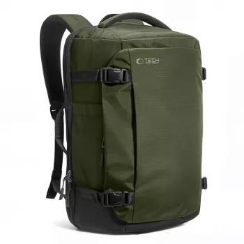 Mochila de cabine para portátil de viagem TECH-PROTECT DEFENDER S70 Ryanair e Wizz Air 24L 40x30x20 verde militar