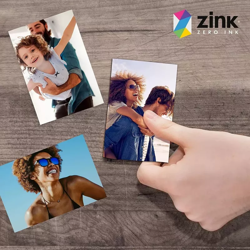 Papel fotográfico premium ZINK 2x3 30 folhas - Brilhante com verso adesivo para impressoras Zero-Ink