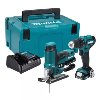 Conjunto combinado com bateria Makita CLX252SAJ 12V max CXT com aparafusadora DF333D, chave de impacto TD110D, 2x baterias 2,0Ah, carregador e mala Makpac
