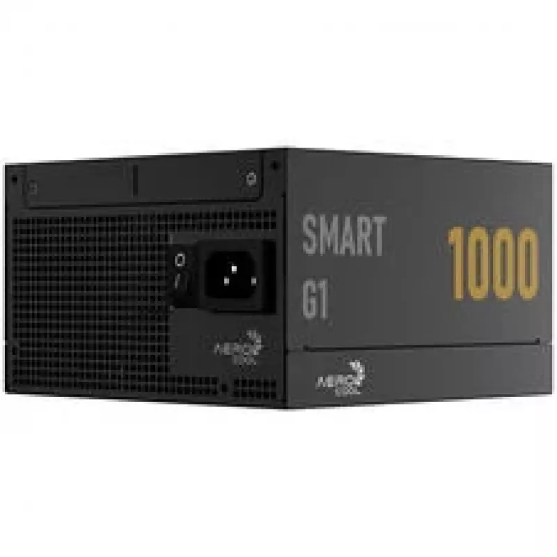 Fonte de alimentação Aerocool Smart G1 80 PLUS Gold, PCIe 5.1, ATX 3.1 - 1000 Watt, Preto