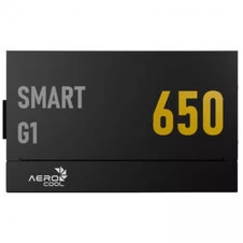 Fonte de alimentação AeroCool Smart G1 80 PLUS Gold, PCIe 5.1, ATX 3.1 - 650 Watt, Preto