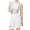 Calções de ciclismo com alças para mulher ROCKBROS YDDK017-1 TVI com almofada de gel 3D, Branco, Tamanho L