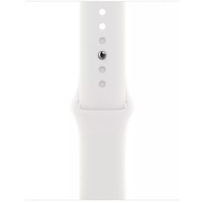 Apple Watch Series 8 GPS + Cellular 41mm caixa em aço inoxidável com bracelete Sport Band, prata/branco (MNJ53EL/A)