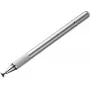 Stylus Baseus Golden Cudgel para ecrãs táteis capacitivos, ponta dupla com disco transparente e fibra condutora, Prateado