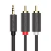 Cabo de áudio Ugreen 2x RCA para 3,5 mm 1,5 m Preto