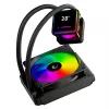 Rampage INFINITE V120 ARGB Refrigeração líquida para CPU de 120 mm com indicador de temperatura, Preto