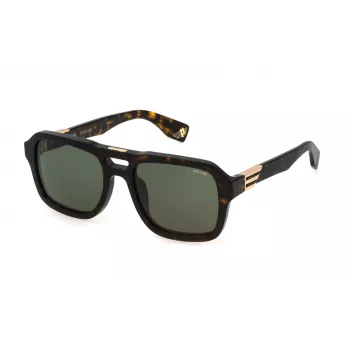 POLICE SPLN65-550722 Óculos de sol para homem - Armação preta, lentes cinzentas, 55 mm