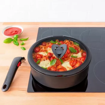Tampa em vidro temperado TEFAL Ingenio 16 cm com botão dobrável L9846153