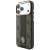 Capa MagSafe Guess 4G Stripe Round and Classic Logos para iPhone 18 Pro / 17 Pro - castanho