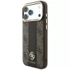 Capa MagSafe Guess 4G Stripe Round & Classic Logos para iPhone 18 Pro Max / 17 Pro Max - castanho